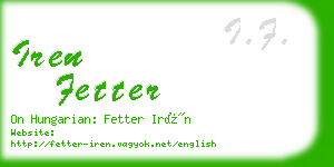 iren fetter business card